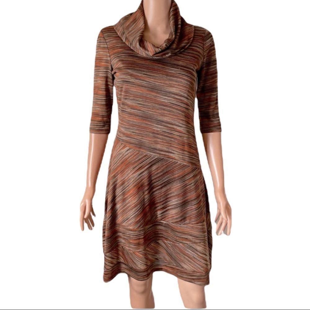 Amanda Lane Cowl Neck 3/4 Sleeve Dress Sz PS